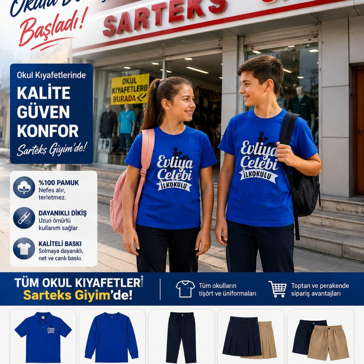 Evliya Çelebi İlkokulu okul kıyafeti - Sarıçam Adana